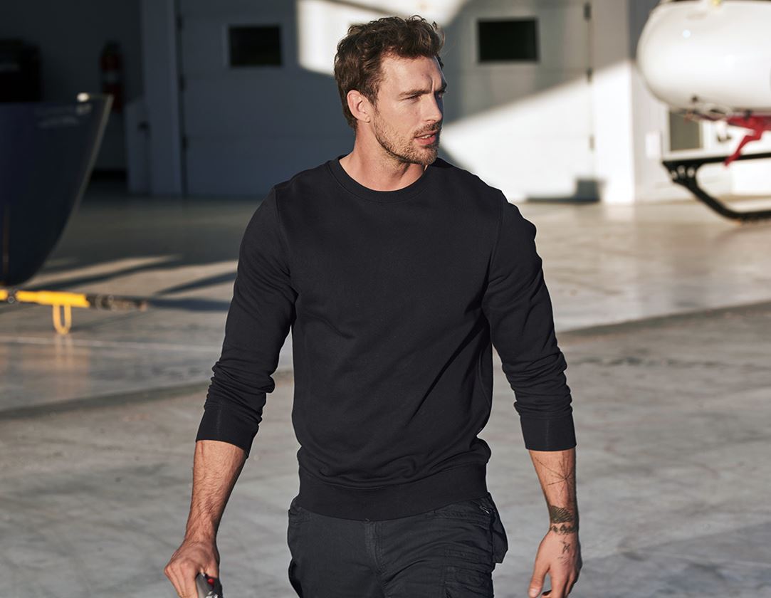 Shirts & Co.: e.s. Sweatshirt poly cotton + schwarz