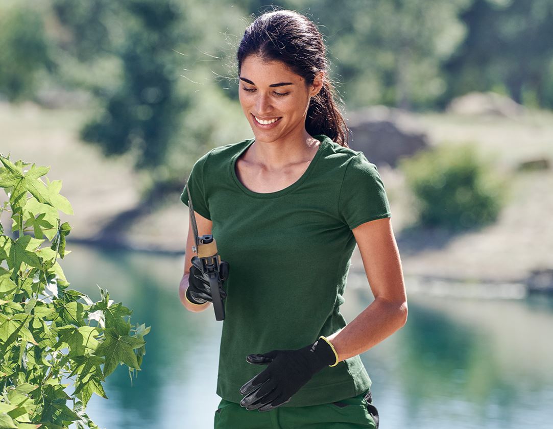 Shirts & Co.: e.s. Funktions T-Shirt poly cotton, Damen + grün