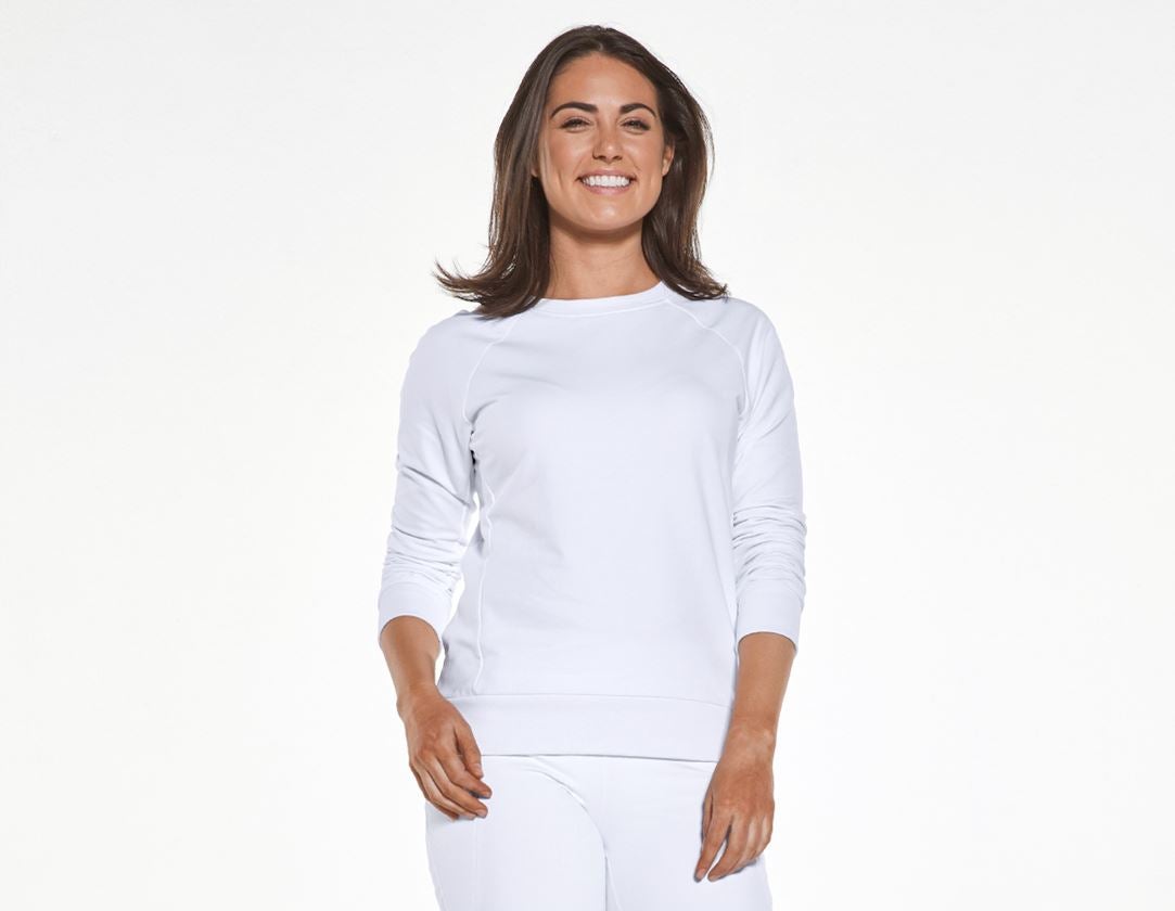 Shirts & Co.: e.s. Sweatshirt cotton stretch, Damen + weiß