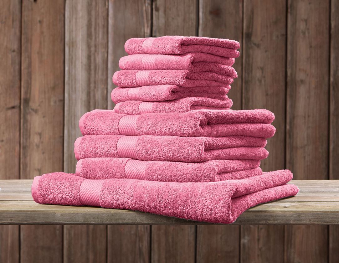 Tücher: Frottier-Handtuch Premium 3er Pack + rosa