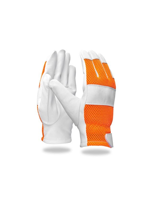 Leder: e.s. Leder-Handschuhe Mesh + orange