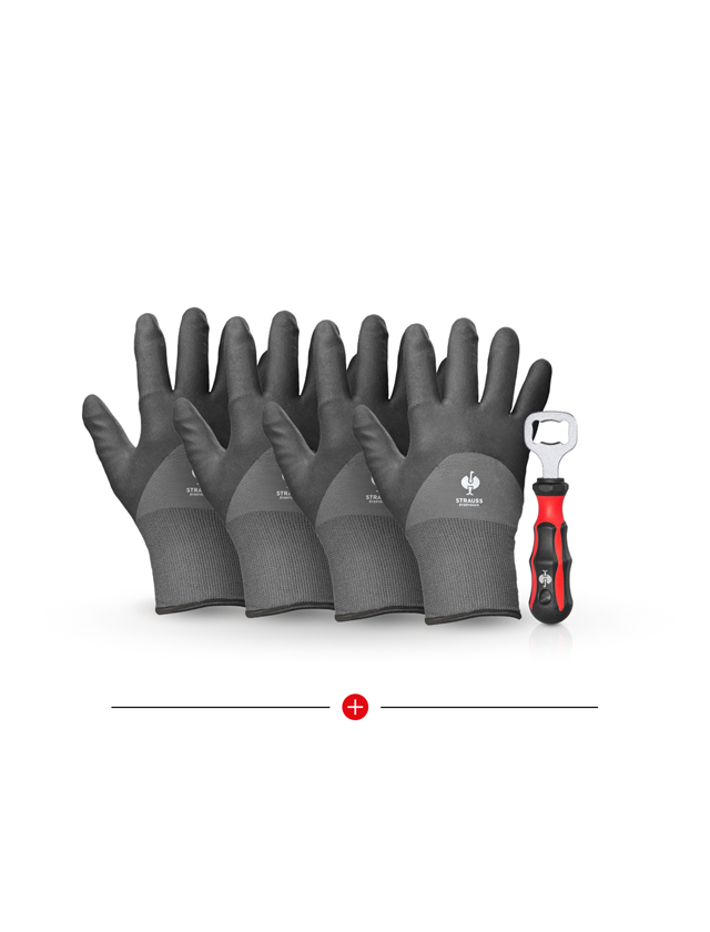 Weihnachts-Aktions-Sets: 4x Nitril-Handschuhe evertouch Winter Geschenk-Set + schwarz/grau