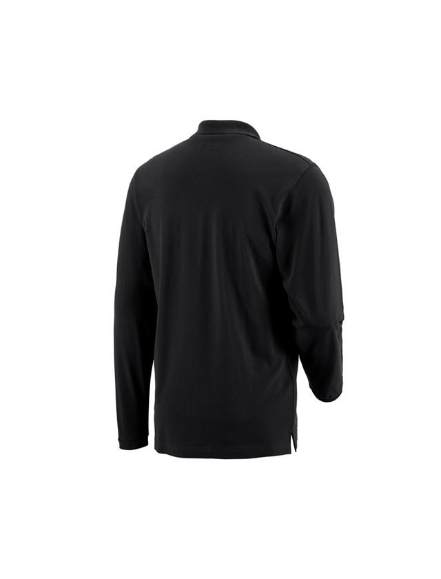 Shirts & Co.: e.s. Longsleeve-Polo cotton Pocket + schwarz 2