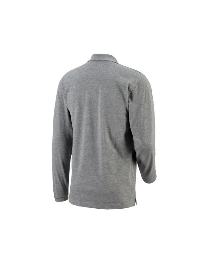 Shirts & Co.: e.s. Longsleeve-Polo cotton Pocket + graumeliert 1