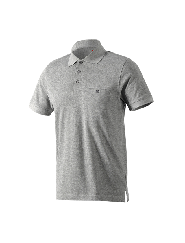 Installateur / Klempner: e.s. Polo-Shirt cotton Pocket + graumeliert