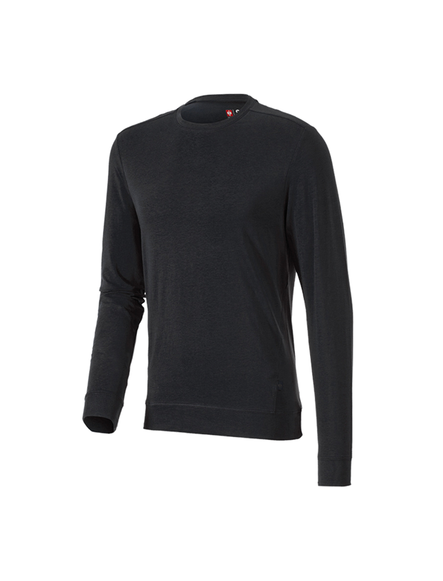 Shirts & Co.: e.s. Longsleeve cotton stretch + schwarz 2