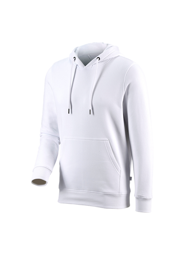 Shirts & Co.: e.s. Hoody-Sweatshirt poly cotton + weiß 1