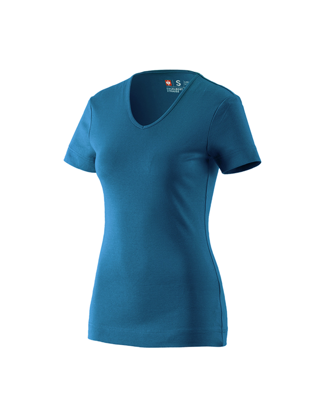 Shirts & Co.: e.s. T-Shirt cotton V-Neck, Damen + atoll