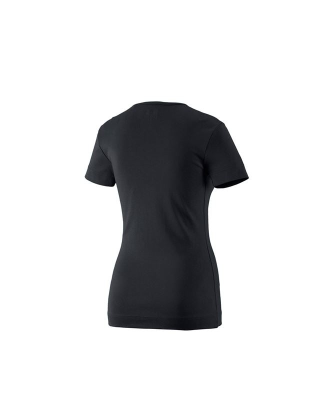 Themen: e.s. T-Shirt cotton V-Neck, Damen + schwarz 1
