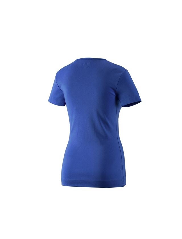 Shirts & Co.: e.s. T-Shirt cotton V-Neck, Damen + kornblau 1