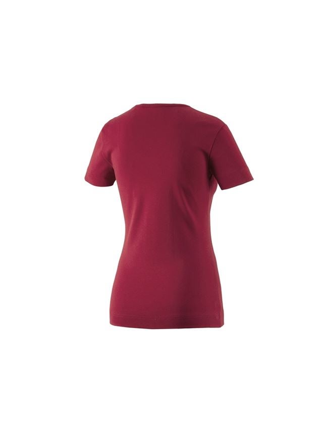 Themen: e.s. T-Shirt cotton V-Neck, Damen + bordeaux 1