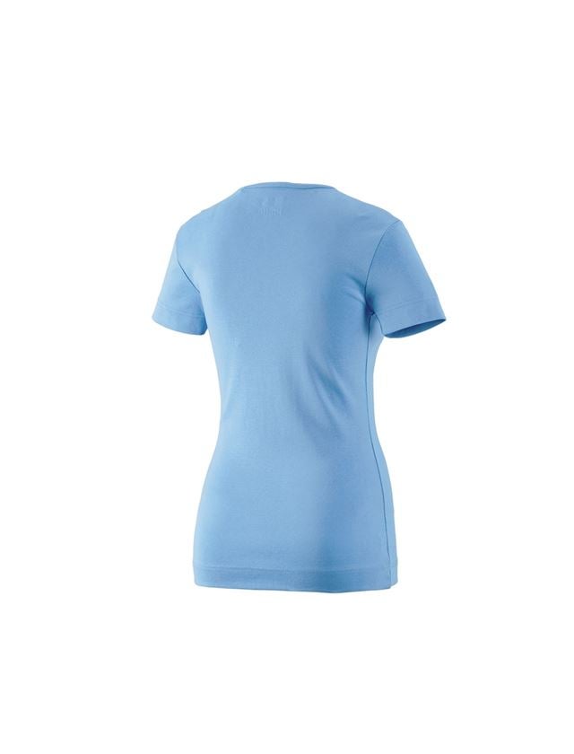 Installateur / Klempner: e.s. T-Shirt cotton V-Neck, Damen + azurblau 1
