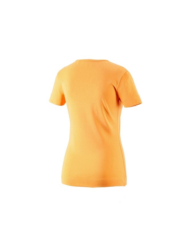 Shirts & Co.: e.s. T-Shirt cotton V-Neck, Damen + hellorange 1