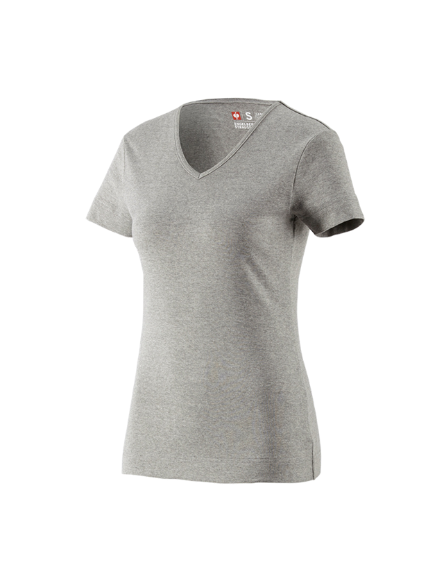 Installateur / Klempner: e.s. T-Shirt cotton V-Neck, Damen + graumeliert