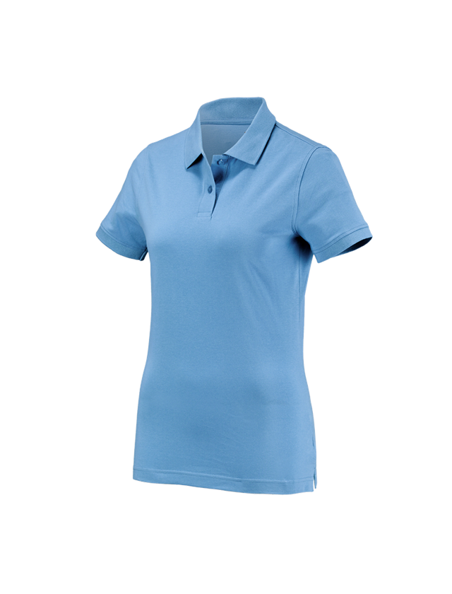 Shirts & Co.: e.s. Polo-Shirt cotton, Damen + azurblau