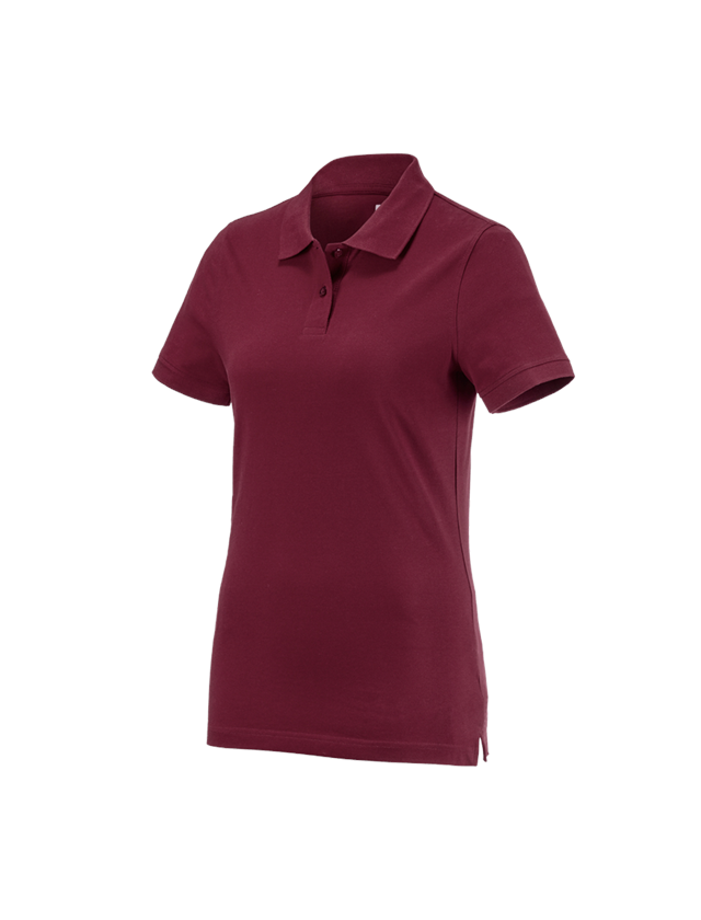 Shirts & Co.: e.s. Polo-Shirt cotton, Damen + bordeaux