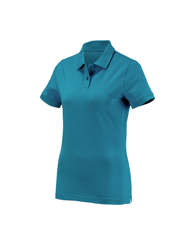 Themen: e.s. Polo-Shirt cotton, Damen + petrol