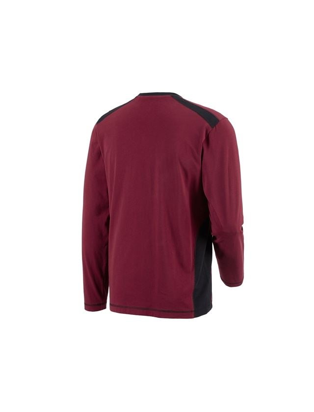 Shirts & Co.: Longsleeve cotton e.s.active + bordeaux/schwarz 1