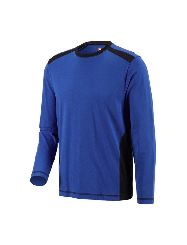 Shirts & Co.: Longsleeve cotton e.s.active + kornblau/schwarz 2