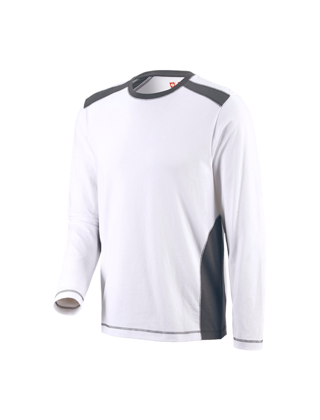 Shirts & Co.: Longsleeve cotton e.s.active + weiß/anthrazit 2