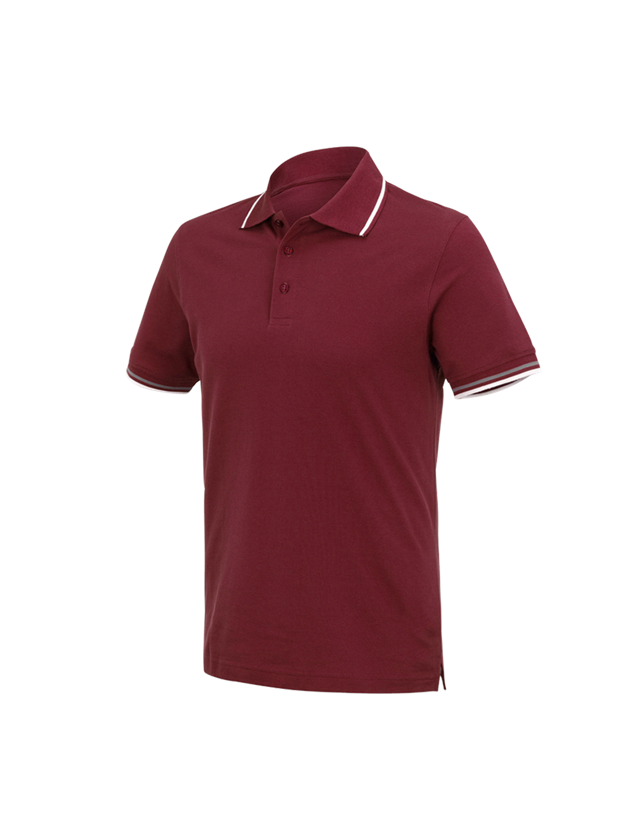Shirts & Co.: e.s. Polo-Shirt cotton Deluxe Colour + bordeaux/aluminium