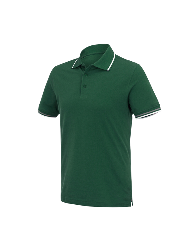 Shirts & Co.: e.s. Polo-Shirt cotton Deluxe Colour + grün/aluminium