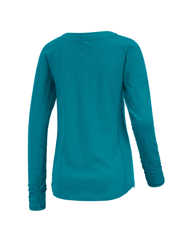 Shirts & Co.: e.s. Longsleeve cotton slub, Damen + ozean 1