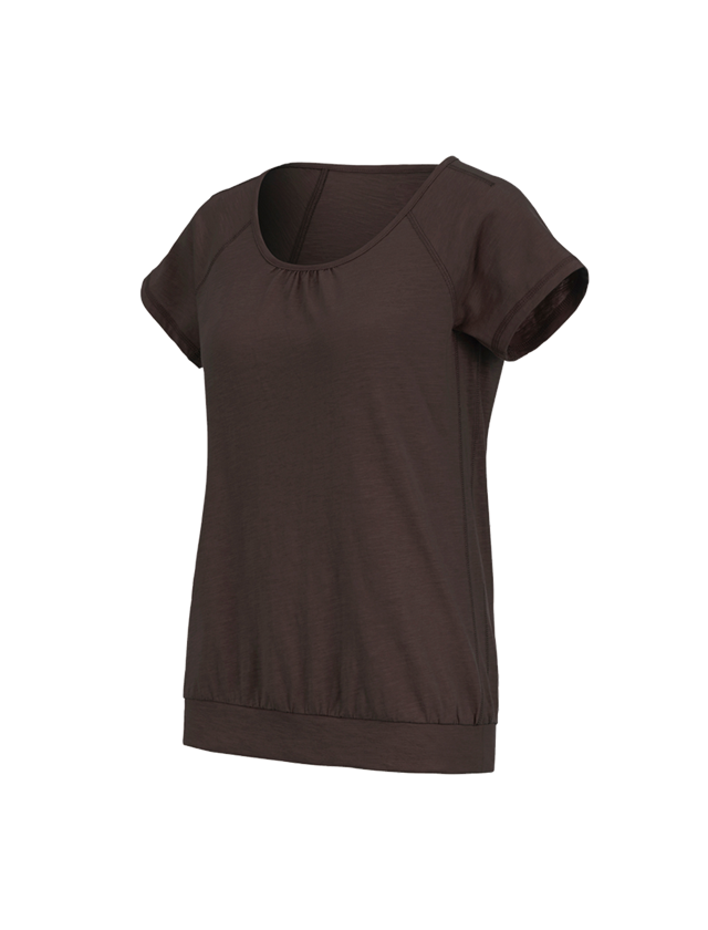 Shirts & Co.: e.s. T-Shirt cotton slub, Damen + kastanie