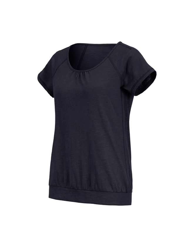 Themen: e.s. T-Shirt cotton slub, Damen + dunkelblau