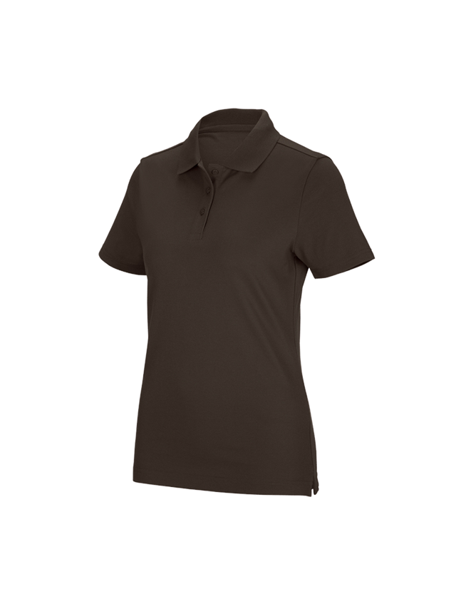 Shirts & Co.: e.s. Funktions Polo-Shirt poly cotton, Damen + kastanie