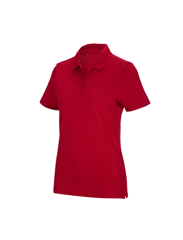 Themen: e.s. Funktions Polo-Shirt poly cotton, Damen + feuerrot