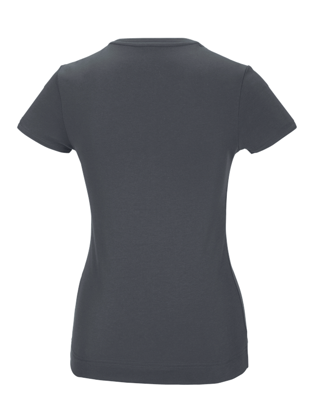 Shirts & Co.: e.s. Funktions T-Shirt poly cotton, Damen + anthrazit 1