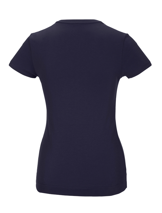 Shirts & Co.: e.s. Funktions T-Shirt poly cotton, Damen + dunkelblau 3