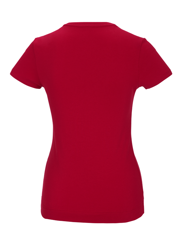 Shirts & Co.: e.s. Funktions T-Shirt poly cotton, Damen + feuerrot 1