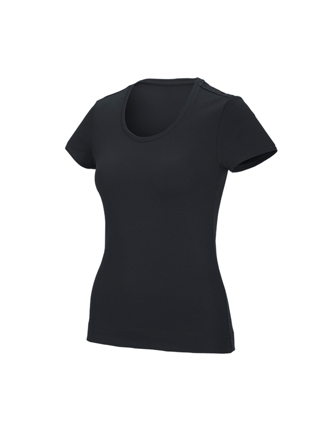 Shirts & Co.: e.s. Funktions T-Shirt poly cotton, Damen + schwarz