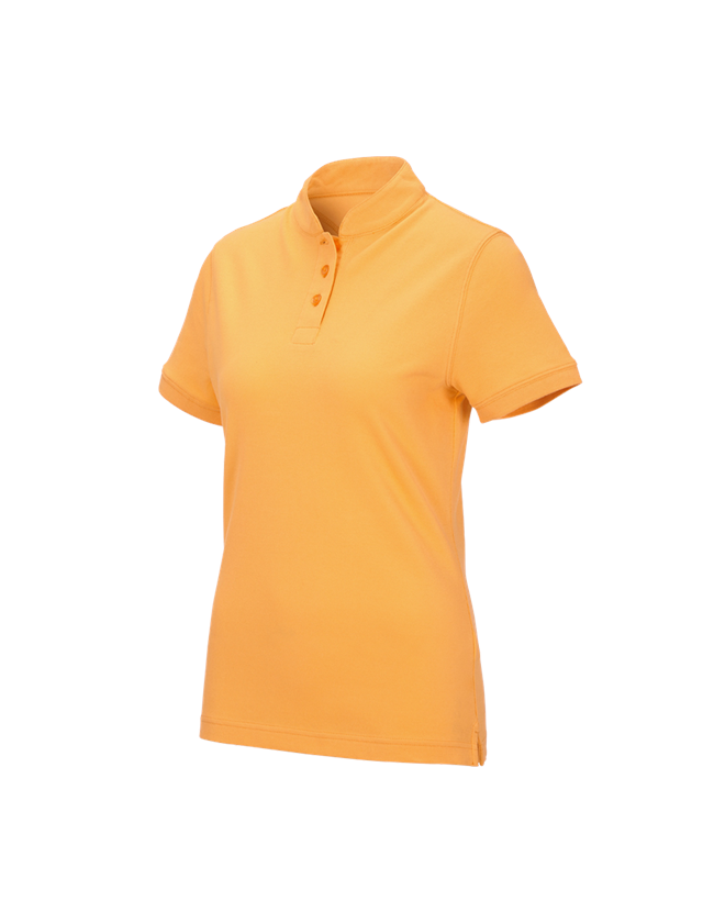 Shirts & Co.: e.s. Polo-Shirt cotton Mandarin, Damen + hellorange