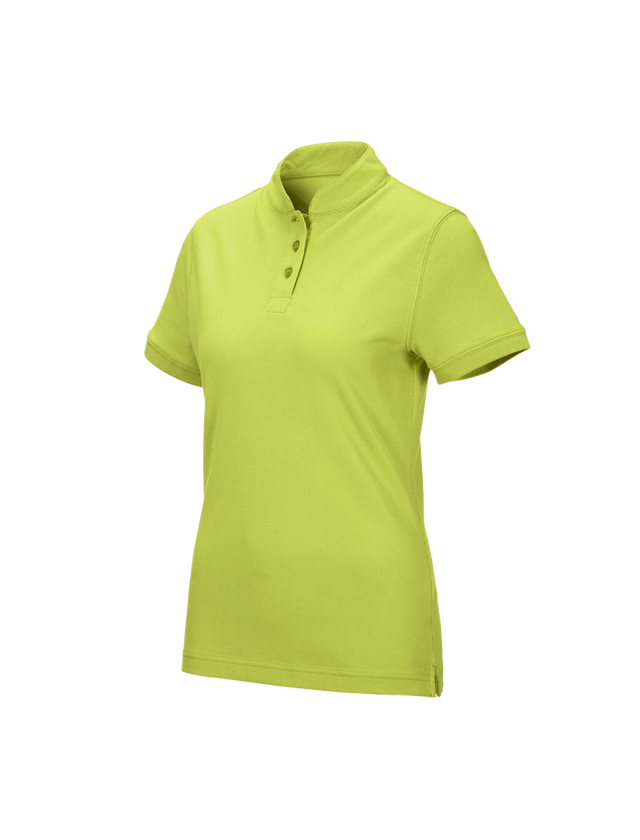 Shirts & Co.: e.s. Polo-Shirt cotton Mandarin, Damen + maigrün