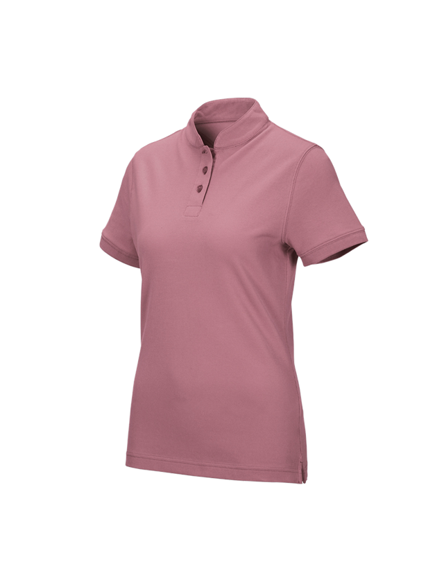 Shirts & Co.: e.s. Polo-Shirt cotton Mandarin, Damen + altrosa