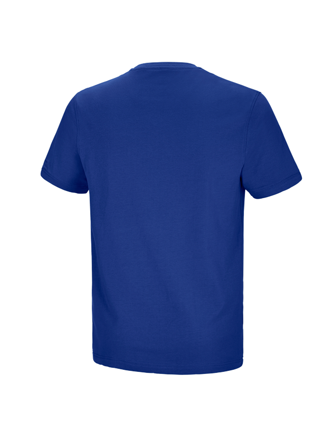 Shirts & Co.: e.s. T-Shirt cotton stretch Pocket + kornblau 1