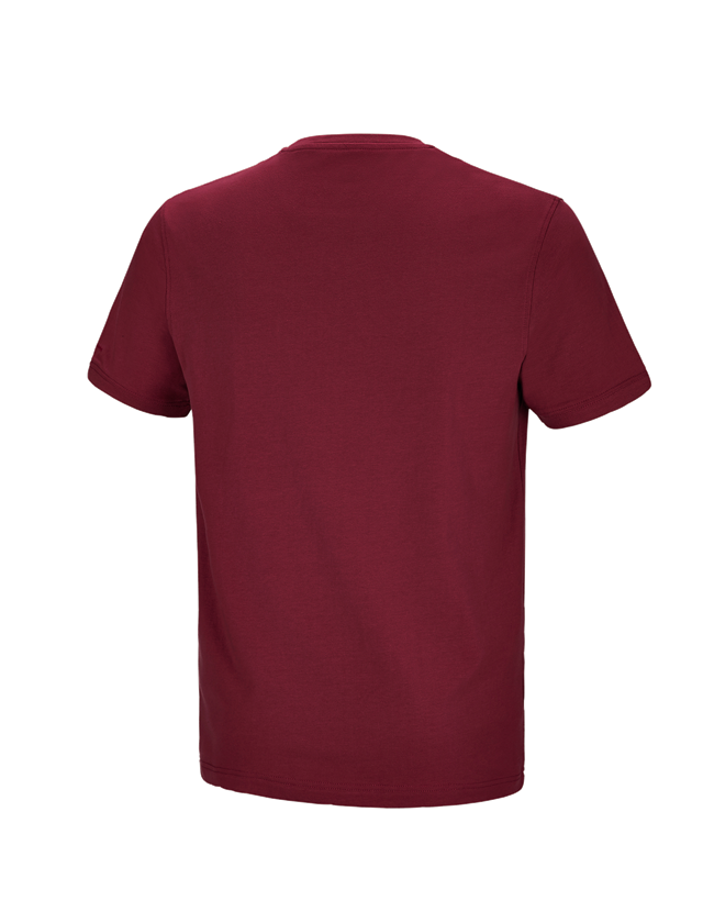 Shirts & Co.: e.s. T-Shirt cotton stretch Pocket + bordeaux 1