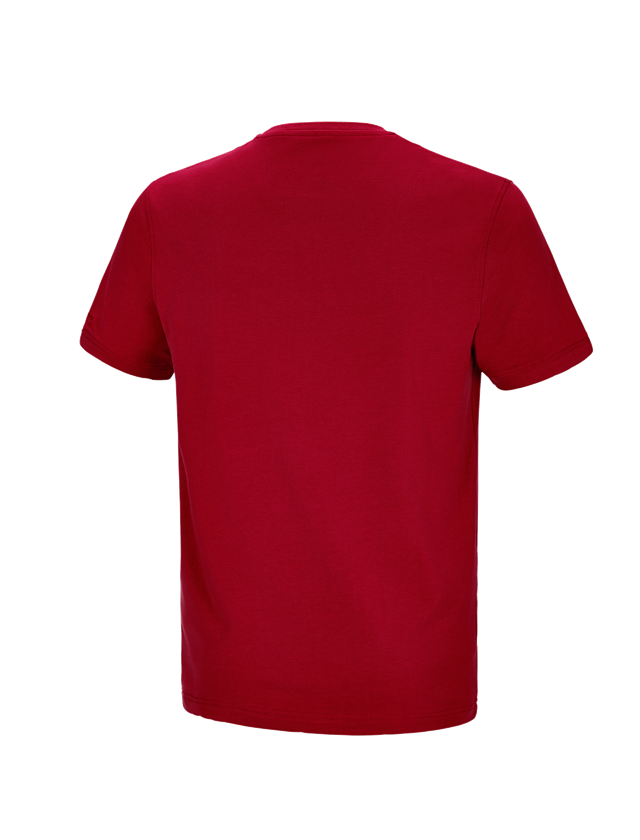 Shirts & Co.: e.s. T-Shirt cotton stretch Pocket + feuerrot 1