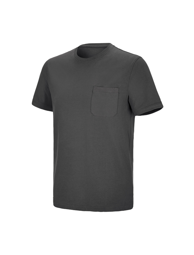 Shirts & Co.: e.s. T-Shirt cotton stretch Pocket + anthrazit