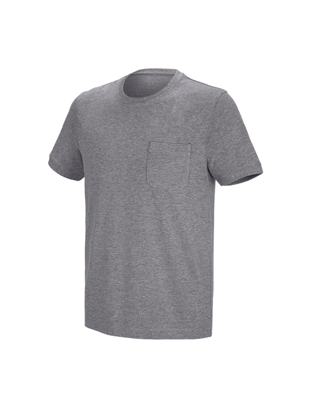 Shirts & Co.: e.s. T-Shirt cotton stretch Pocket + graumeliert