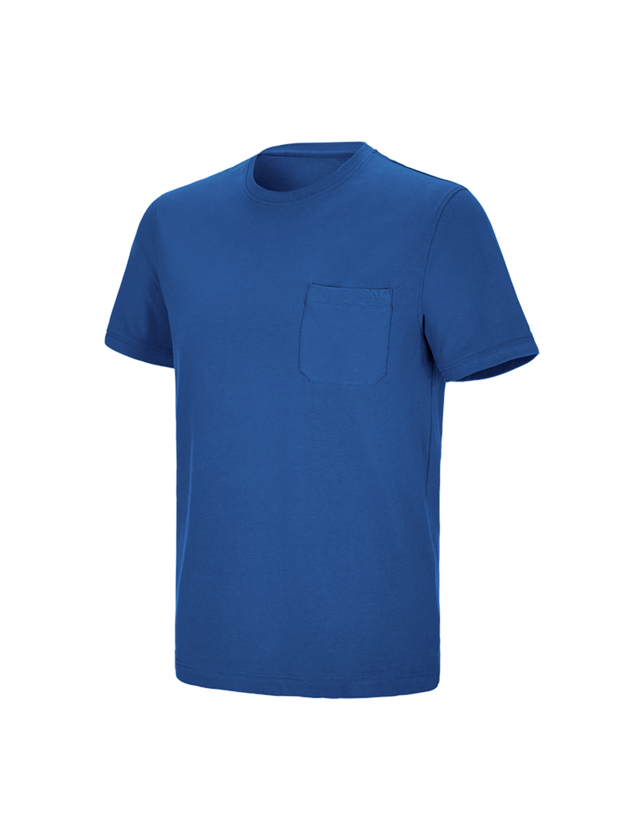 Shirts & Co.: e.s. T-Shirt cotton stretch Pocket + enzianblau 2