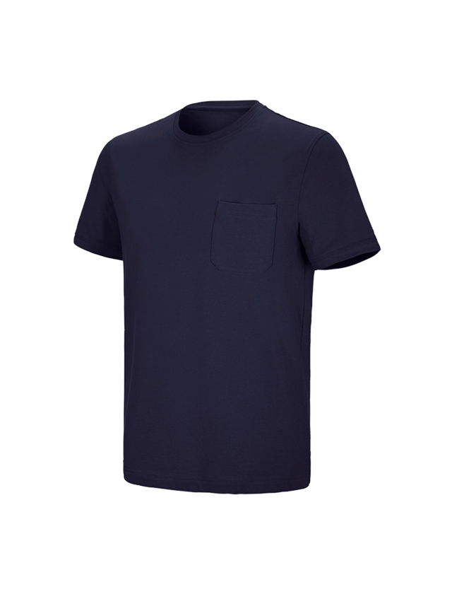 Shirts & Co.: e.s. T-Shirt cotton stretch Pocket + dunkelblau 2