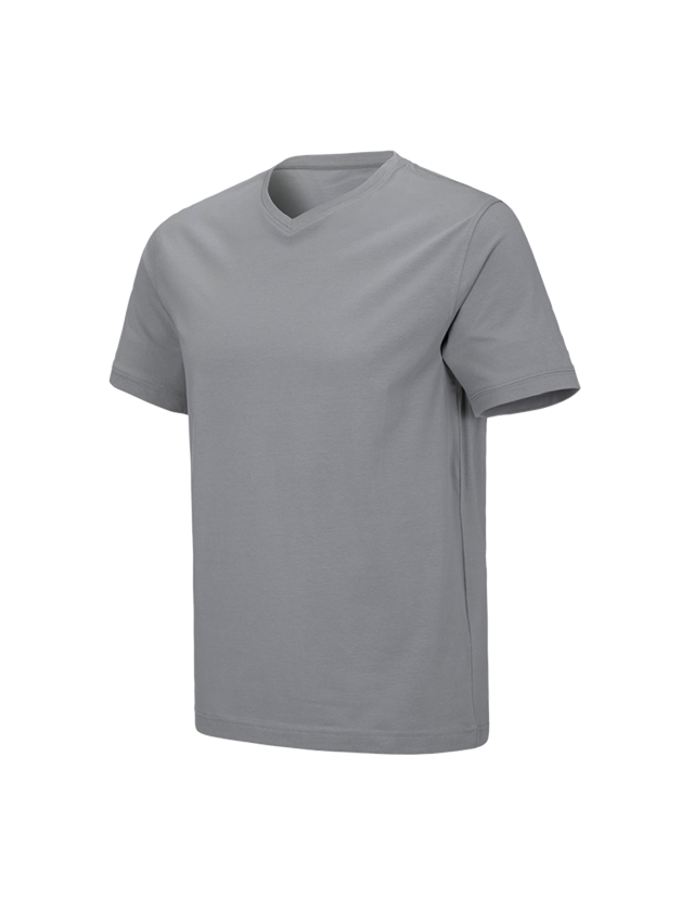 Shirts & Co.: e.s. T-Shirt cotton stretch V-Neck + platin 2
