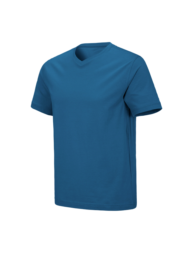Shirts & Co.: e.s. T-Shirt cotton stretch V-Neck + atoll