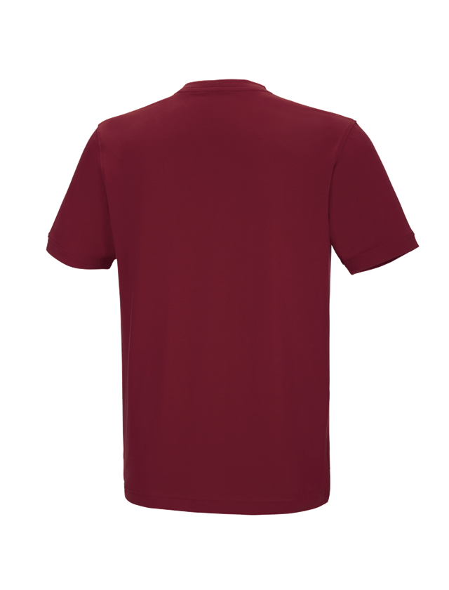 Shirts & Co.: e.s. T-Shirt cotton stretch V-Neck + bordeaux 1