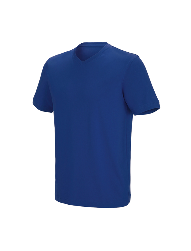 Shirts & Co.: e.s. T-Shirt cotton stretch V-Neck + kornblau 2