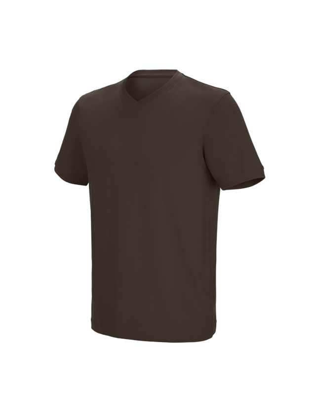 Shirts & Co.: e.s. T-Shirt cotton stretch V-Neck + kastanie 2